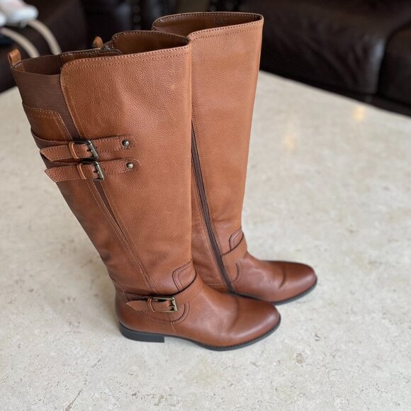Naturalizer Womens Jessie Knee High Leather Riding Boots Brown, Size 8W - Picture 11 of 14